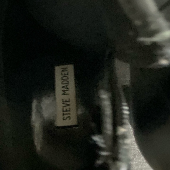 Steve Madden Juliet Black Leather Office Casual Heel Ankle Boot- Sz-9 - Picture 9 of 16